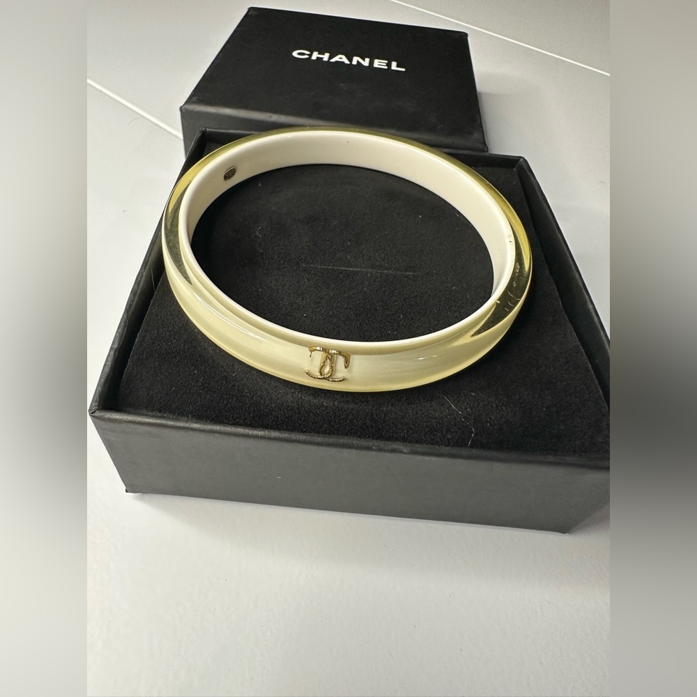 Chanel resin bangle bracelet